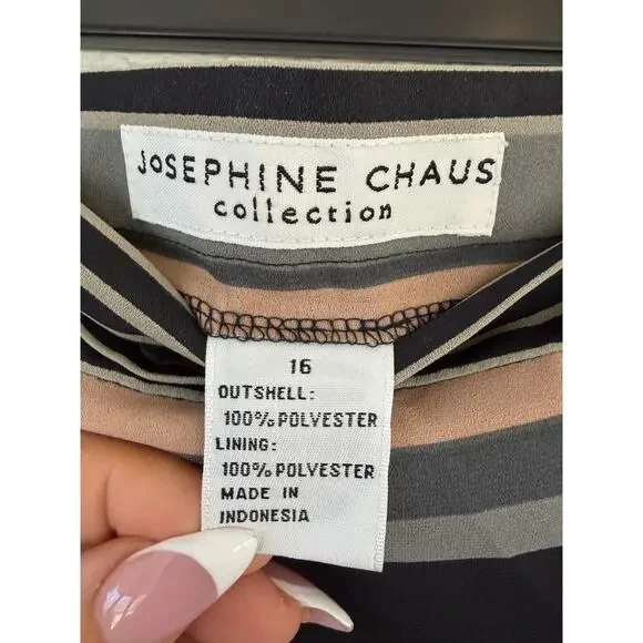 Josephine Chaus Collection Striped Pencil Skirt Size 16 Blush Gray Black Office - Picture 4 of 7